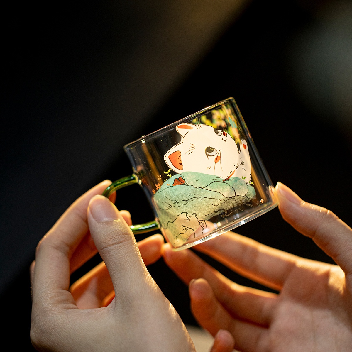 Espresso Shot Glass - Japanese Style Lucky Cat Glass Tea