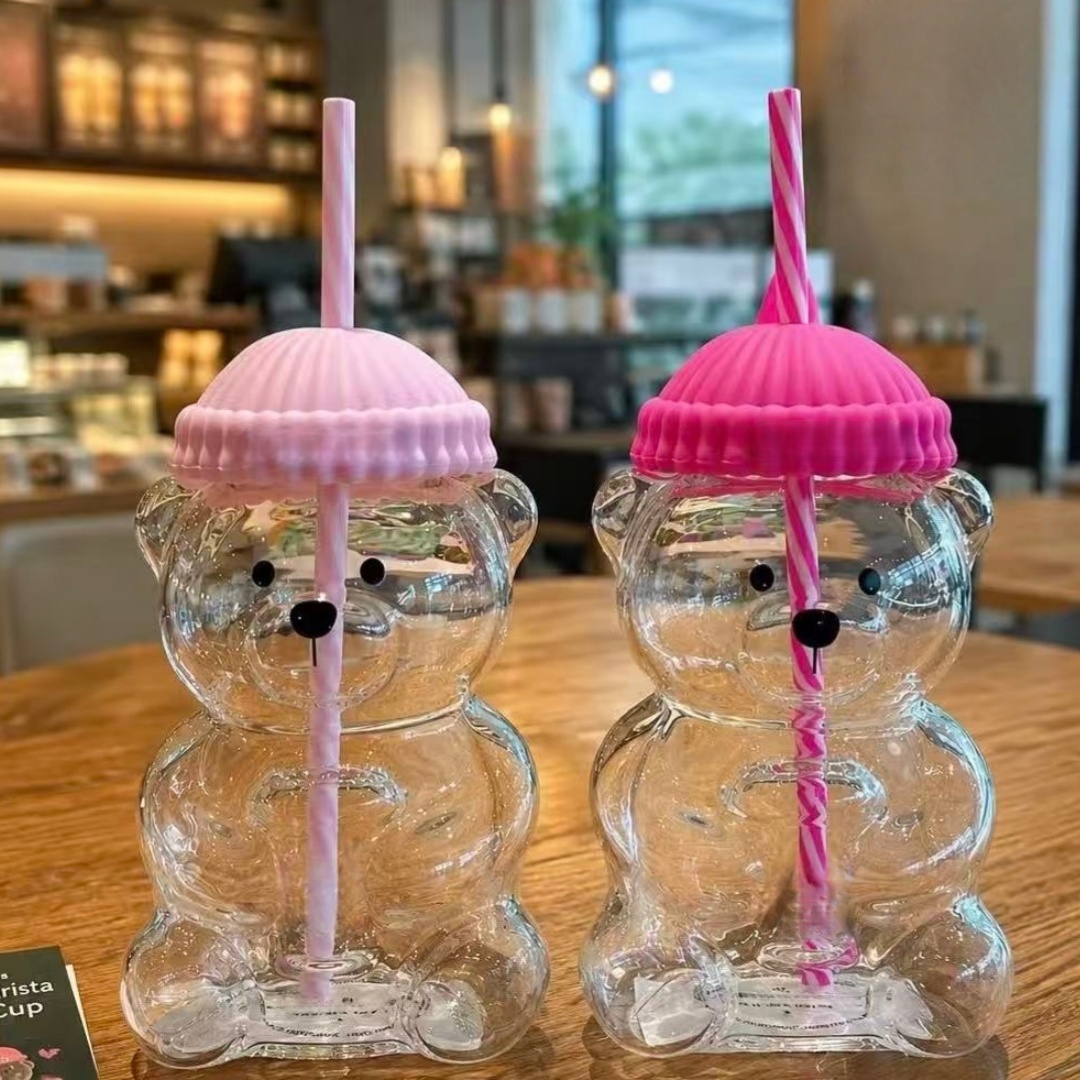 Bk Bear Shaped Glass Straw Cup - Espresso Shot Glass ulasan dan harga