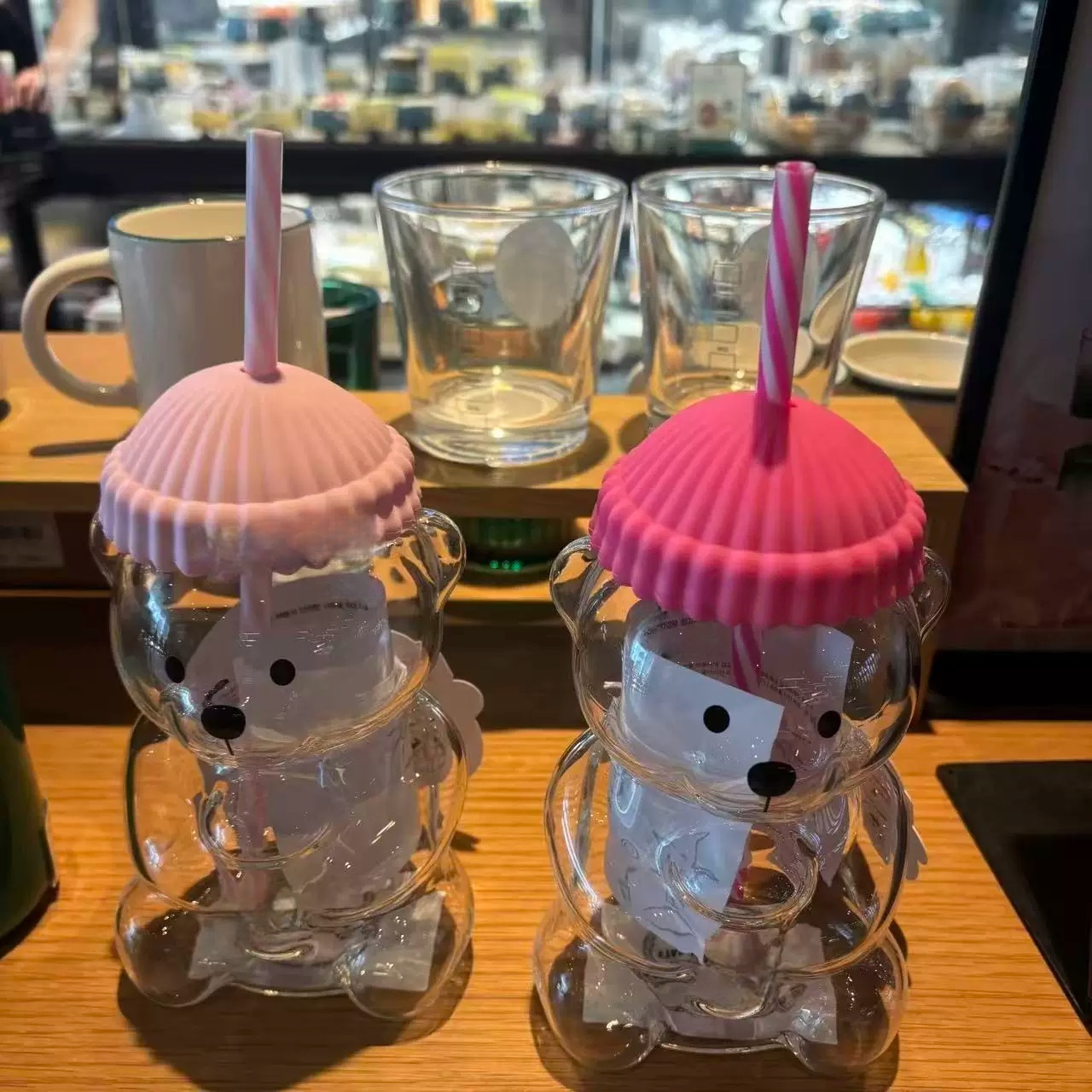 Bk Bear Shaped Glass Straw Cup - Espresso Shot Glass ulasan dan harga