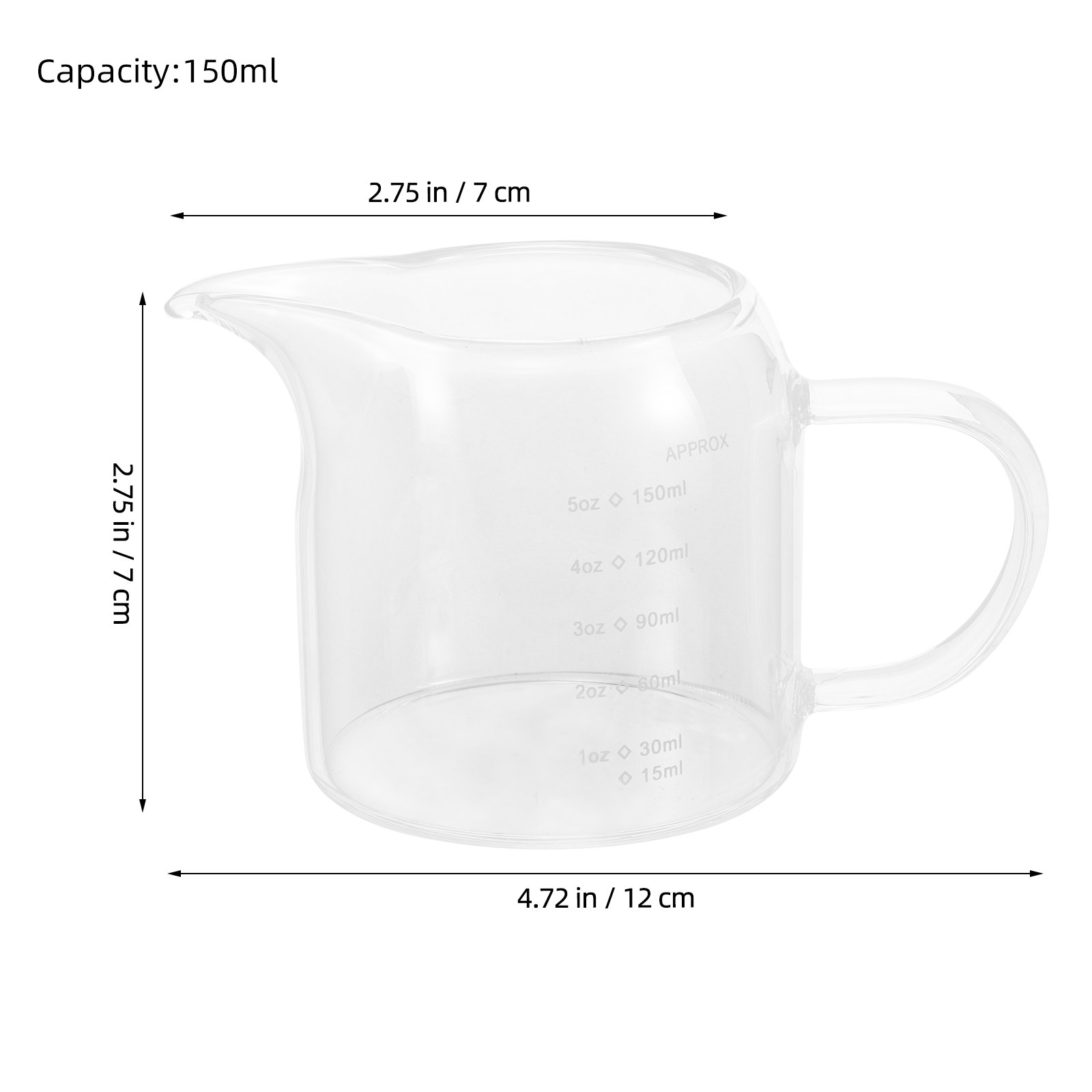 Glass Measuring Cup 150Ml 5Oz  - Espresso Shot Glass ulasan dan harga
